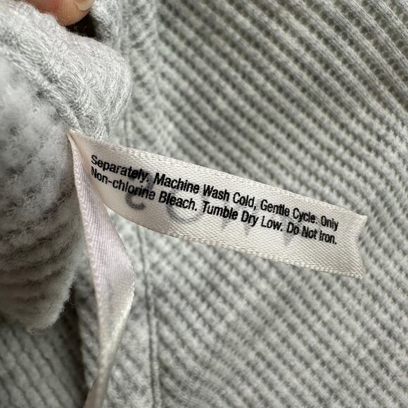 Soma Sleep Shirt Womens Small Gray Thermal Waffleknit Henley Long Sleeve Pajama - Picture 6 of 9